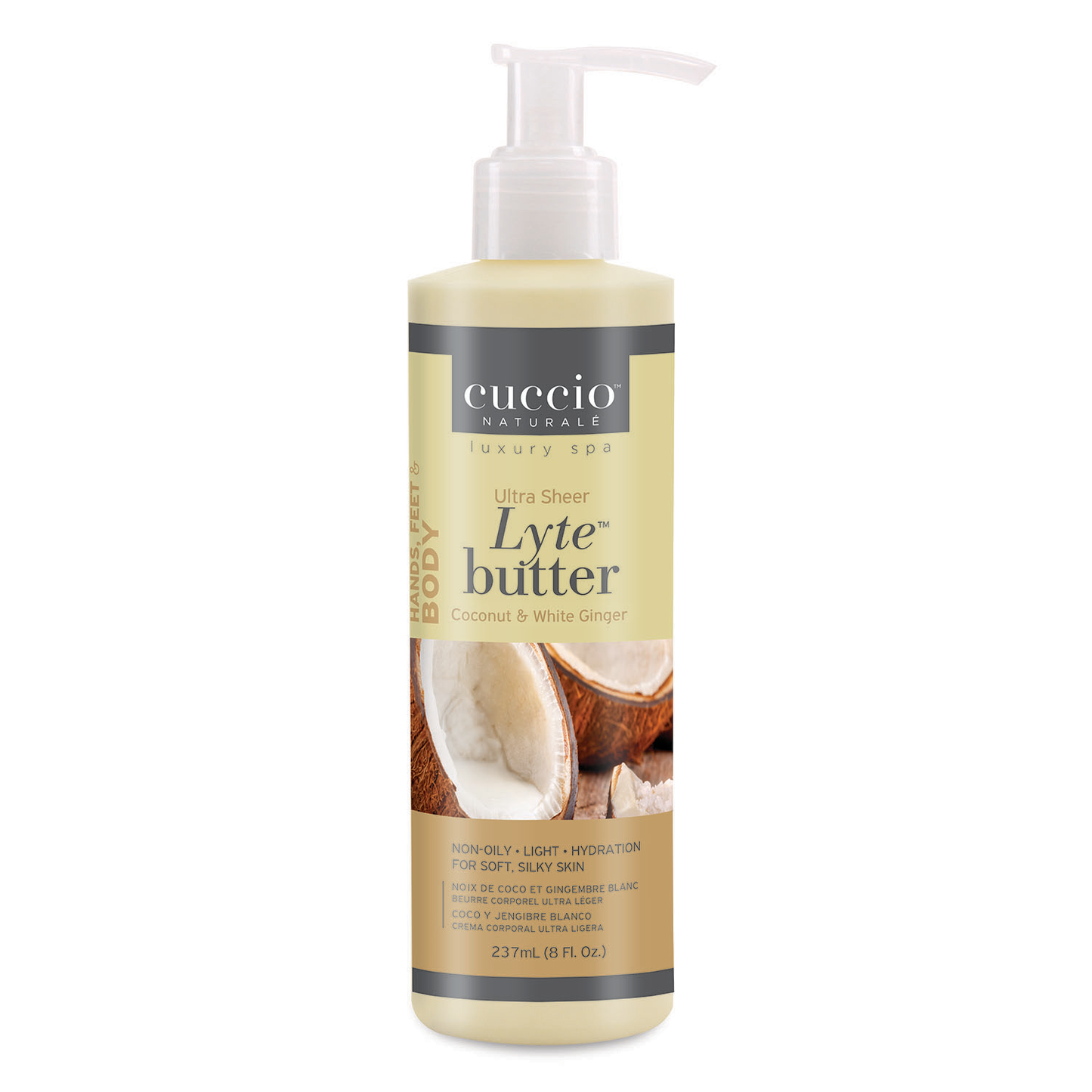 Cuccio -  Lyte Ultra Sheer Body Butter Coconut & White Ginger 8oz