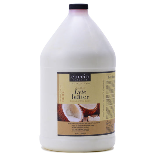 Cuccio -  Lyte Ultra Sheer Body Butter Coconut & White Ginger Gallon