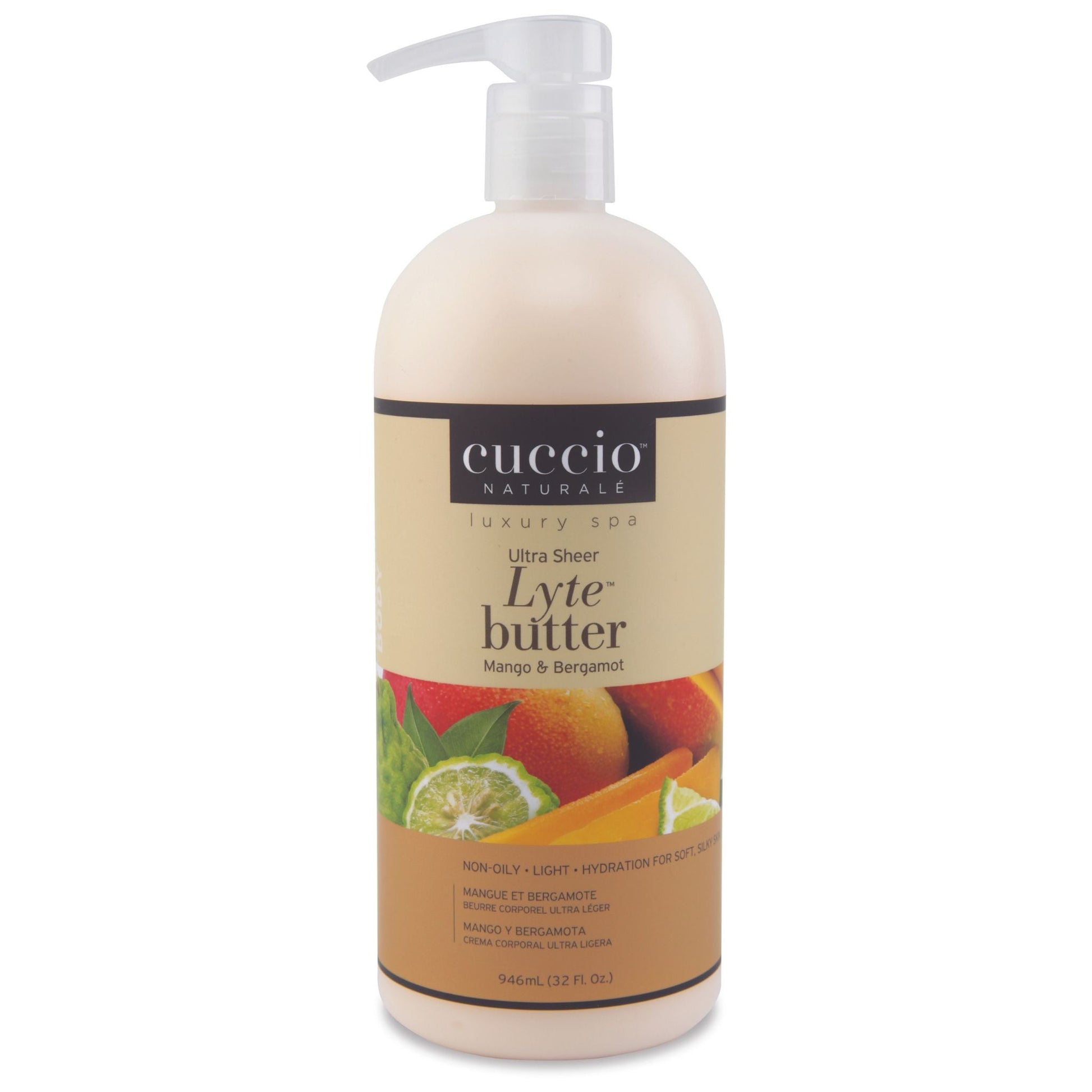 Cuccio -  Lyte Ultra Sheer Body Butter Mango & Bergamot 32oz