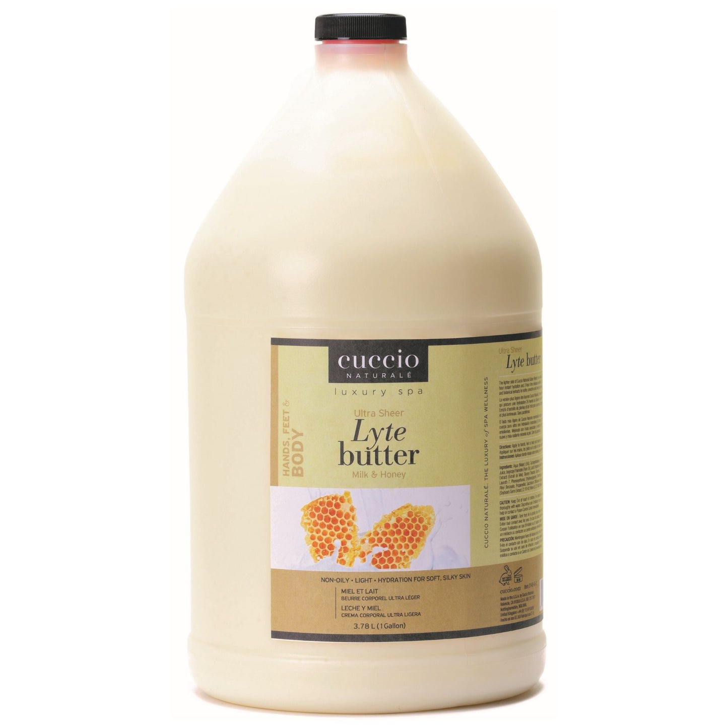 Cuccio -  Lyte Ultra Sheer Body Butter Milk & Honey Gallon