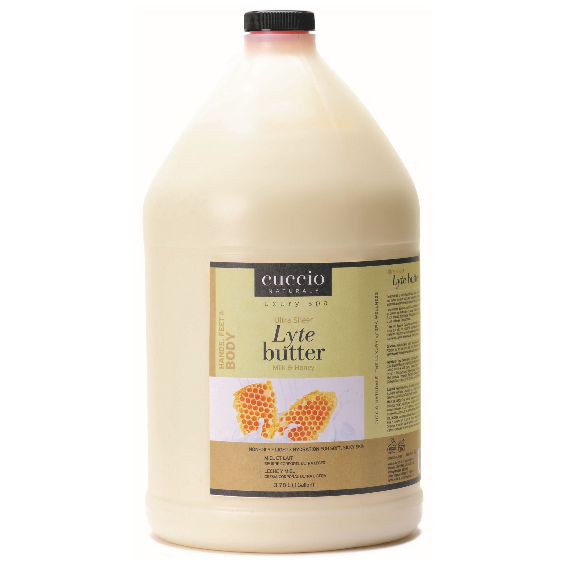 Cuccio -  Lyte Ultra Sheer Body Butter Milk & Honey Gallon