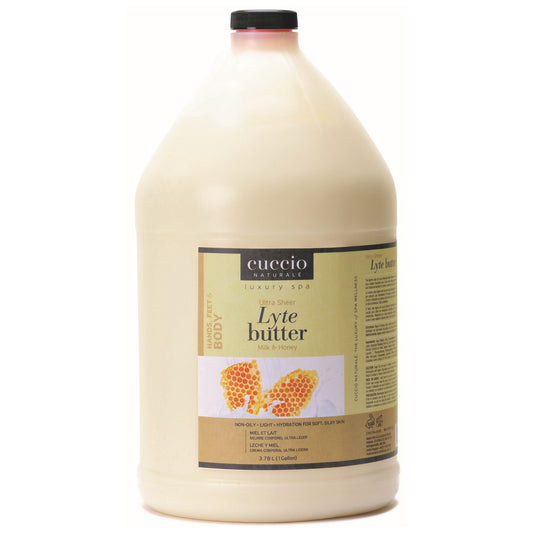 Cuccio -  Lyte Ultra Sheer Body Butter Milk & Honey Gallon
