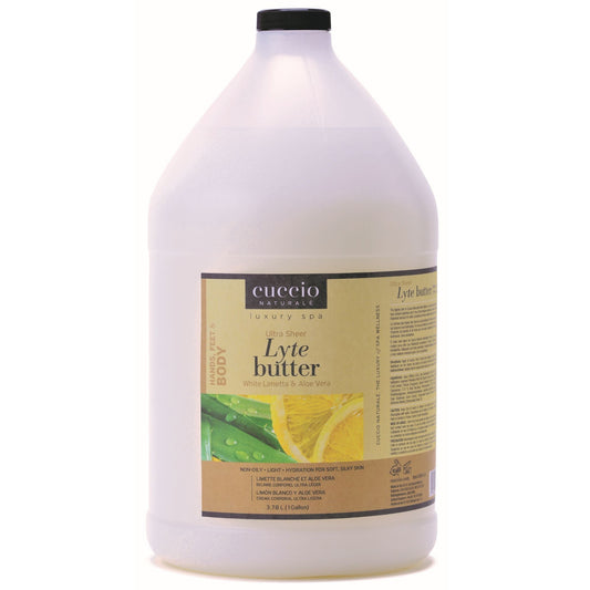 Cuccio -  Lyte Ultra Sheer Body Butter White Limetta & Aloe Vera Gallon