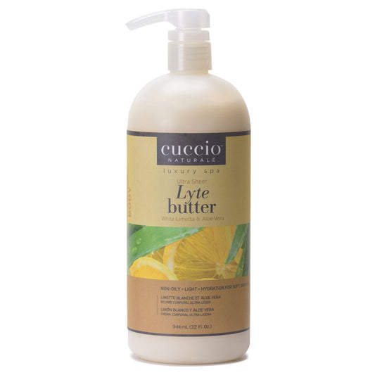 Cuccio -  Lyte Ultra Sheer Body Butter White Limetta & Aloe Vera 32oz